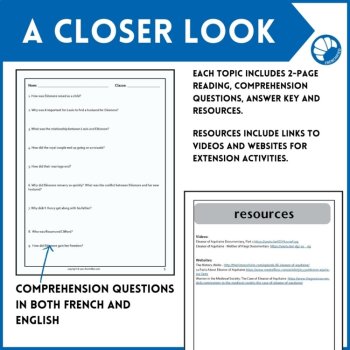 Intermediate French History Readings Bundle | AP French Reading Comprehension, image 4