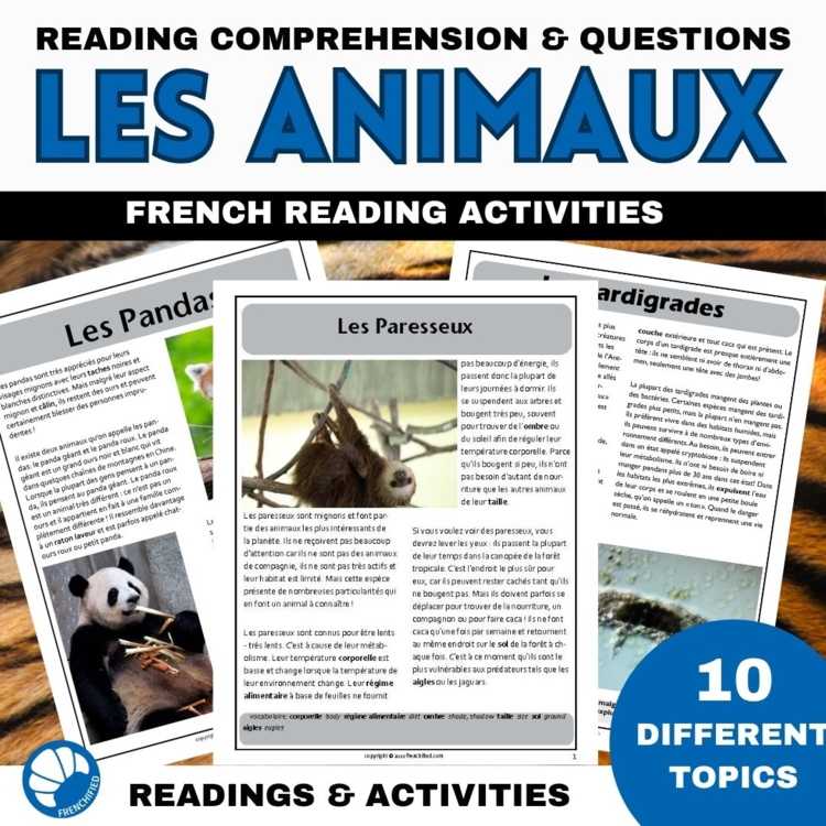 French Reading Comprehension Bundle | Animals and Nonfiction