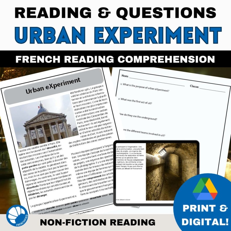 Intermediate French Reading Comprehension | Urban eXperiment Article