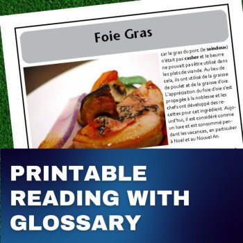 Intermediate French reading activity and questions Foie Gras French food, image 2