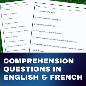 Intermediate French reading activity and questions Foie Gras French food, image 3