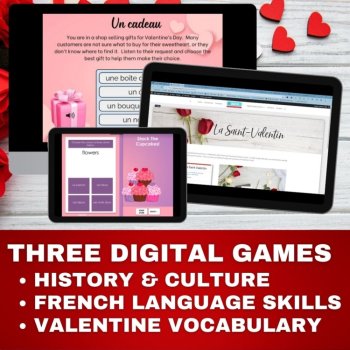 Valentine's French Valentines Activities Readings and Vocabulaire St Valentin, image 2
