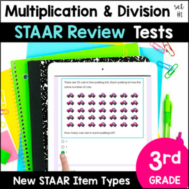 3rd Grade Multiplication Division TEKS Tests Set 1 -Digital Google Forms & Print