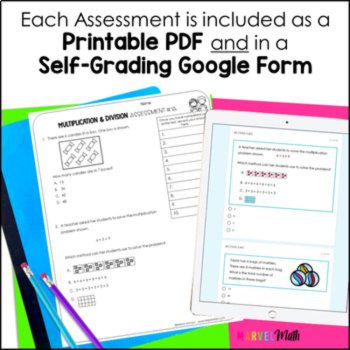3rd Grade Multiplication Division TEKS Tests Set 1 -Digital Google Forms & Print, image 2