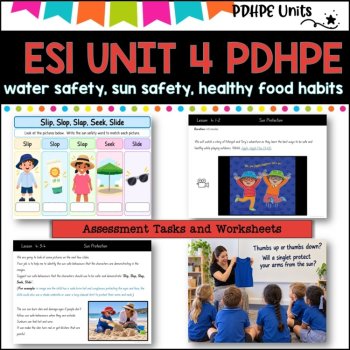 ES1 (KINDER)UNIT 4 NSW PDHPE Complete Unit-sun & water safety, healthy eating,PE, image 3