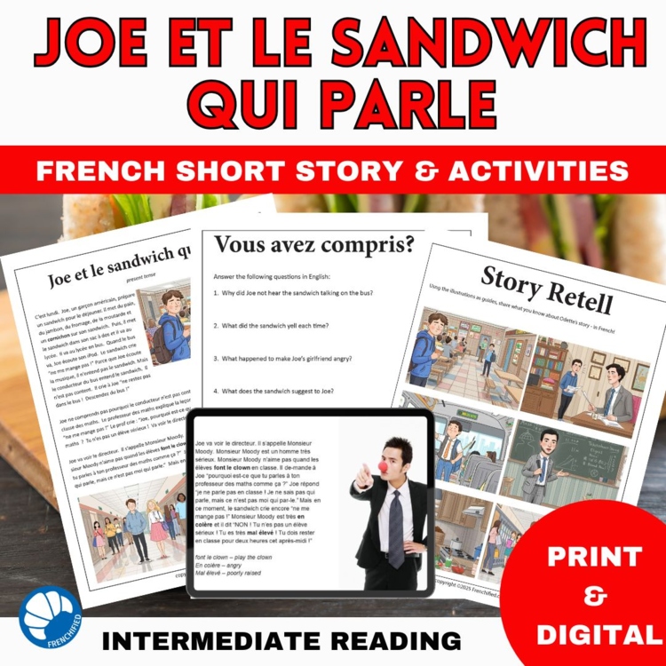 French Reading Comprehension Short Story | Present & Past Tense