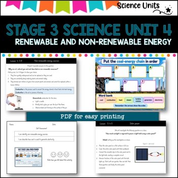 STAGE 3 UNIT 4 NSW COMPLETE Science Unit- Renewable and un-renewable energy, image 4