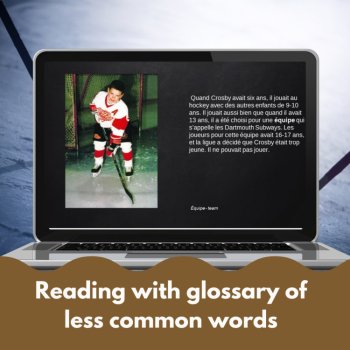 Sidney Crosby French reading comprehension activity imparfait passé composé, image 2