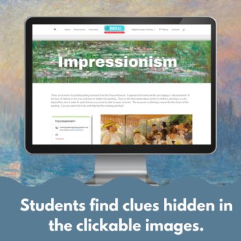 Impressionism Digital Escape Room | High School Art / French Games, image 4
