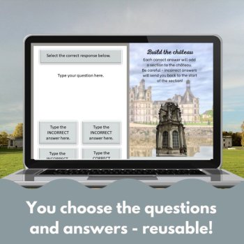 French Digital Review Game Template | Customizable Castle Theme, image 2