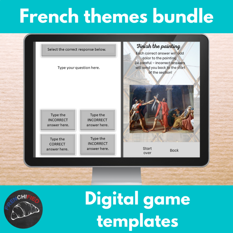 French Digital Review Game Template Bundle | Make Your Own Games