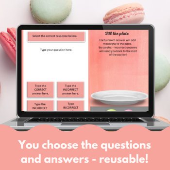 French Digital Review Game Template | Customizable Macarons Themea, image 2