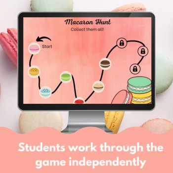 French Digital Review Game Template | Customizable Macarons Themea, image 3
