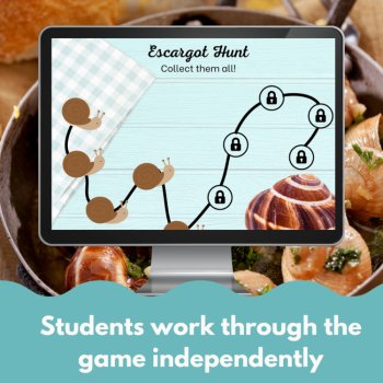 French customizable make your own digital review game template Escargot theme, image 3