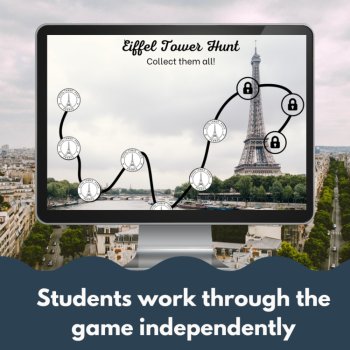 French Digital Review Game Template | Customizable Eiffel Tower Theme, image 3