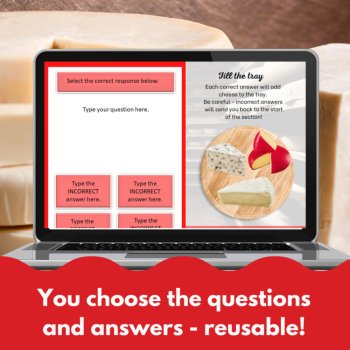 French Digital Review Game Template | Customizable Cheese Theme, image 2