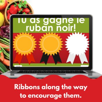 French fruits & vegetables vocabulary digital game no prep practice activity, image 4