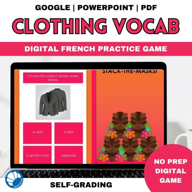 French Clothing Vocabulary | Les Vêtements Digital Game
