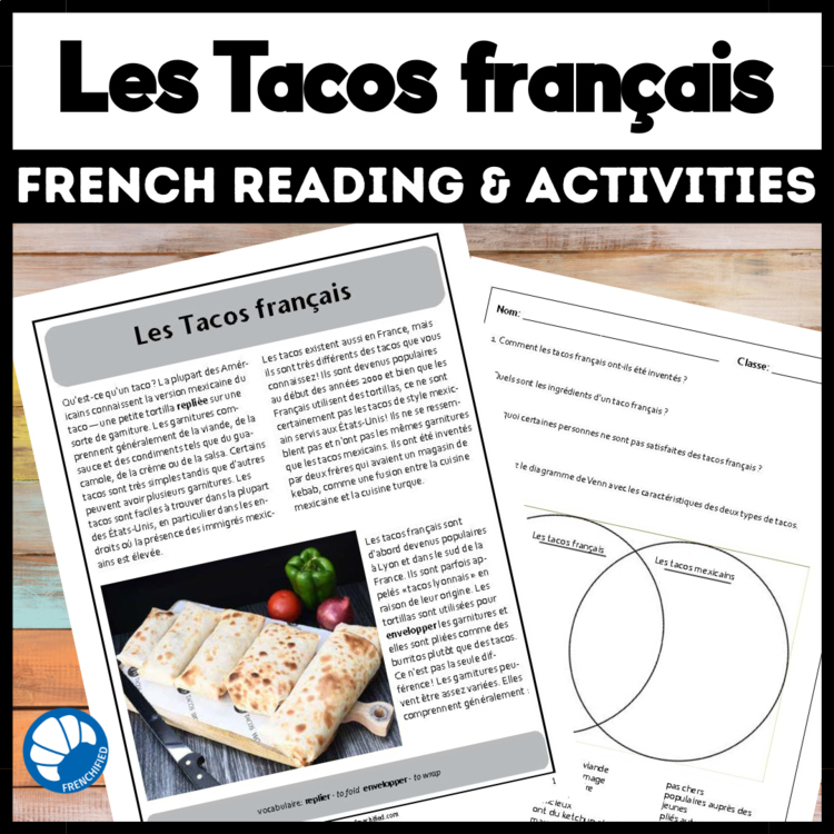 Invention Français Differentiated Reading Comprehension on French Tacos
