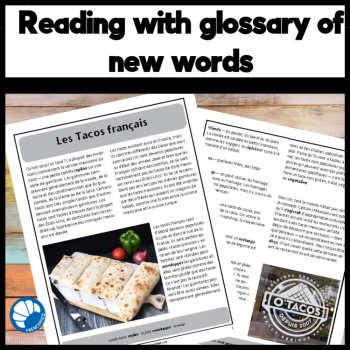 Invention Français Differentiated Reading Comprehension on French Tacos, image 2