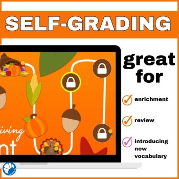 French Thanksgiving Vocabulary | Self-Grading Digital Game, image 2