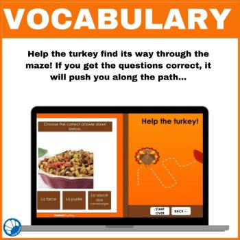 French Thanksgiving Vocabulary | Self-Grading Digital Game, image 3