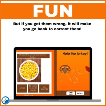 French Thanksgiving Vocabulary | Self-Grading Digital Game, image 4