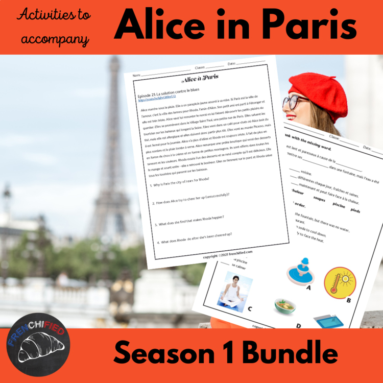Alice in Paris French listening Comprehension Activity listen to French culture