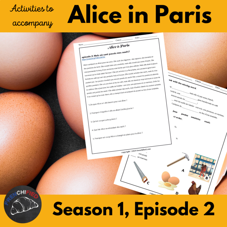 French listening Comprehension Activities Alice in Paris  Season 1 Episode 2