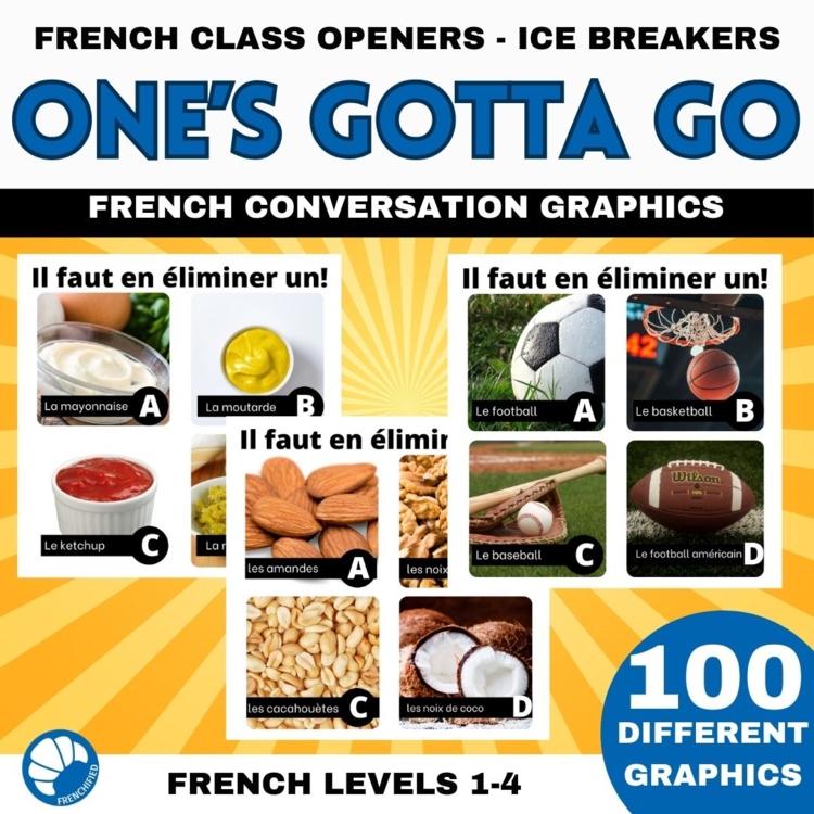 French Bell Ringers 100 Conversation Starters Questions Activity One's Gotta Go