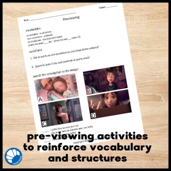Rose French Movie talk freebie Comprehensible Input lesson & activities, image 3