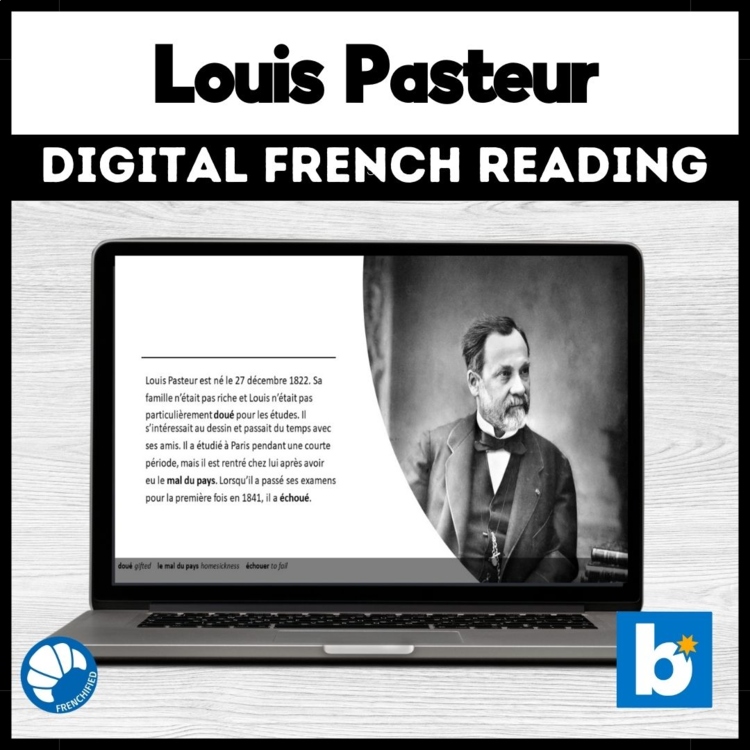 STEM in French science reading comprehension activity Louis Pasteur