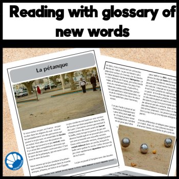 Pétanque Reading Comprehension in French with English & French Questions, image 2