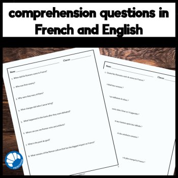 Intermediate French reading comprehension activity ancient Romans in France, image 3
