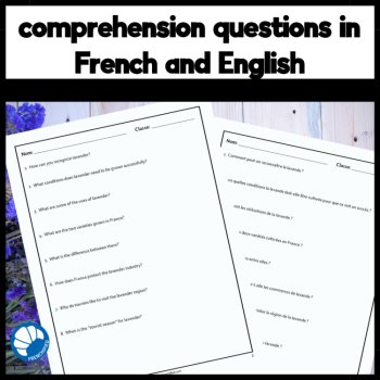 Lavender French reading comprehension and questions la lavande, image 3