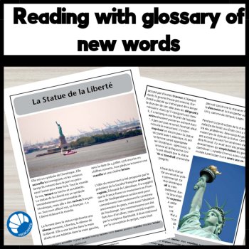 Statue of Liberty in French Reading Comprehension Activity & Questions, image 2