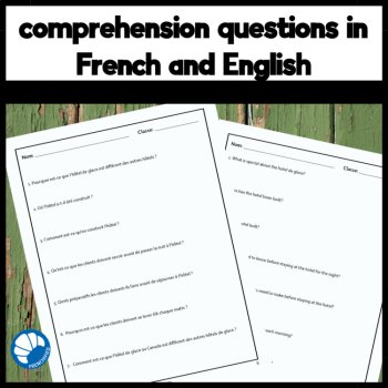 Intermediate French reading comprehension activity Canadian Ice Hotel, image 3