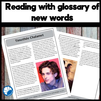 Intermediate French Reading Comprehension | Timothée Chalamet Biography, image 2
