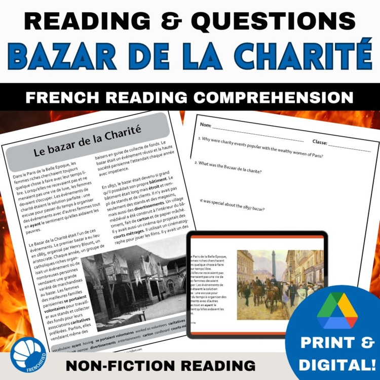 Le Bazar de la Charité Fire | French Reading Comprehension