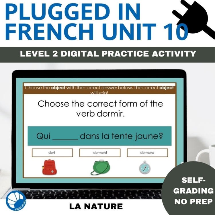 TEB2 Unit 10 French 2 Review Game | Adverbs, Dormir & Nature