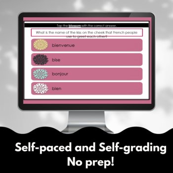 Plugged-in level 1 French digital review games self-grading, no prep, image 3