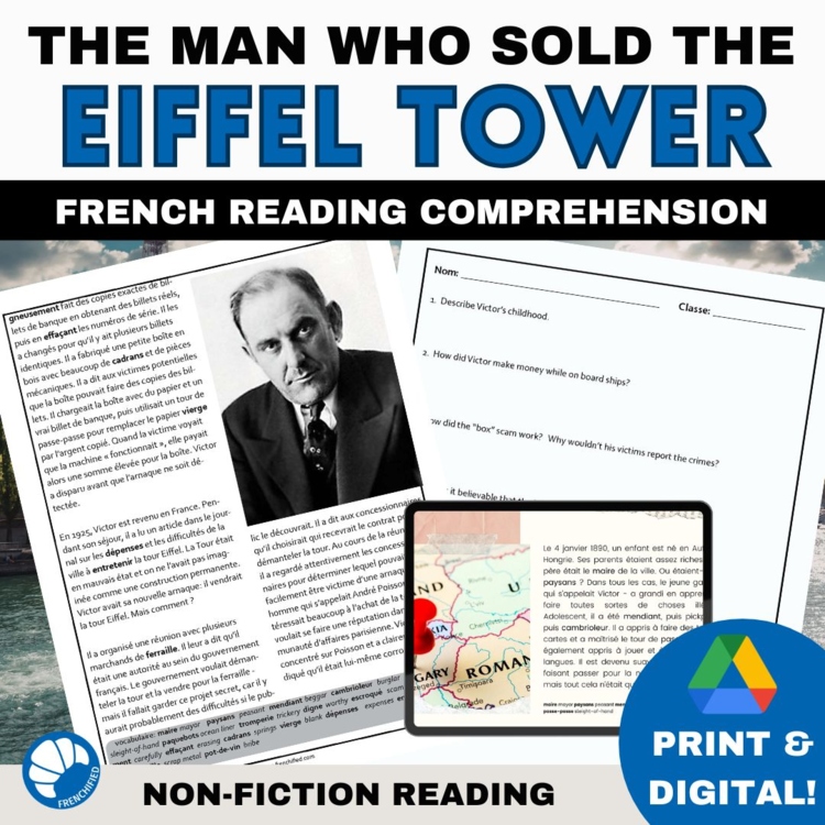 The Man Who Sold the Eiffel Tower | French Reading Comprehension
