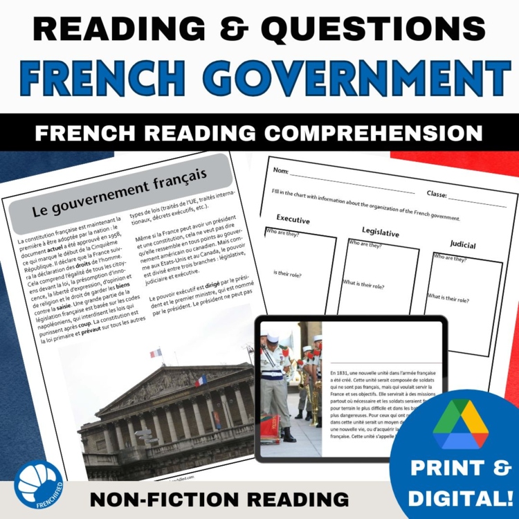 French Government | AP French Reading Comprehension Activity & Questions