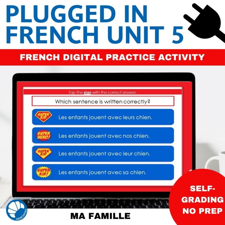 Ma famille TEB1 Unit 5 French review game family vocabulary activity