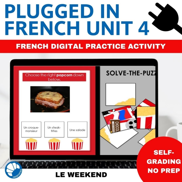 TEB1 Unit 4 Le Weekend | French 1 Google Slides Review Game Food & near future