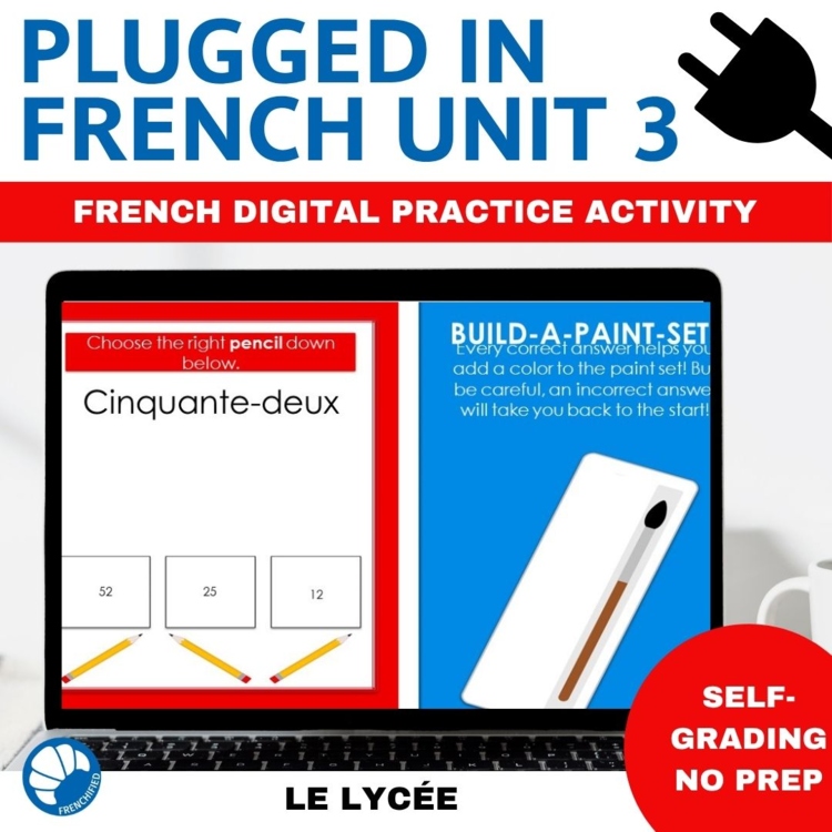 Le Lycée French 1 Review Game | TEB1 Unit 3 Self-Grading