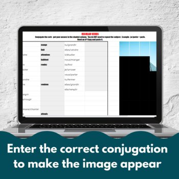French Verb Conjugation Activities Bundle | Hidden Pictures, image 2