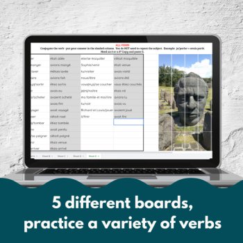 French Verb Conjugation Activities Bundle | Hidden Pictures, image 4