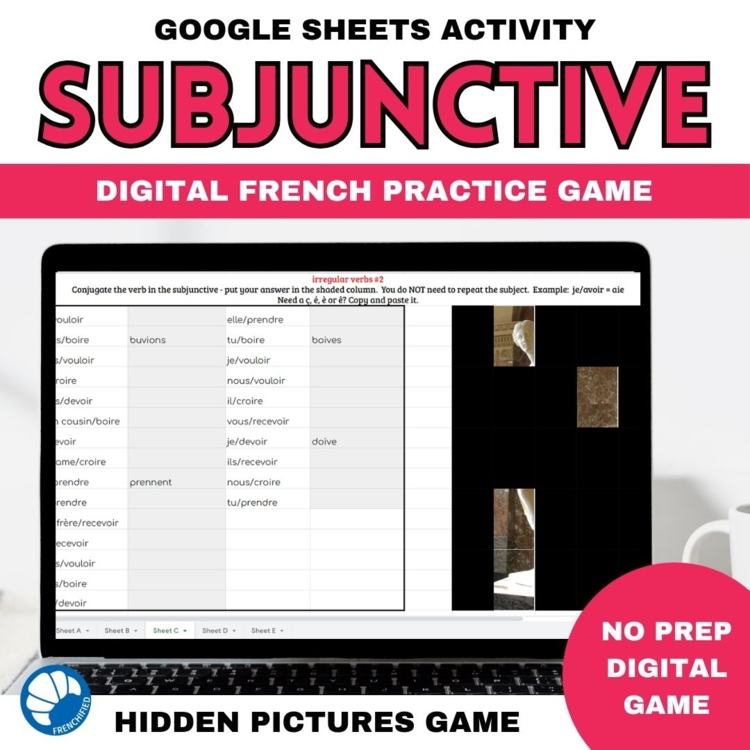 French Subjunctive | Le Subjonctif Hidden Pictures Conjugation Game
