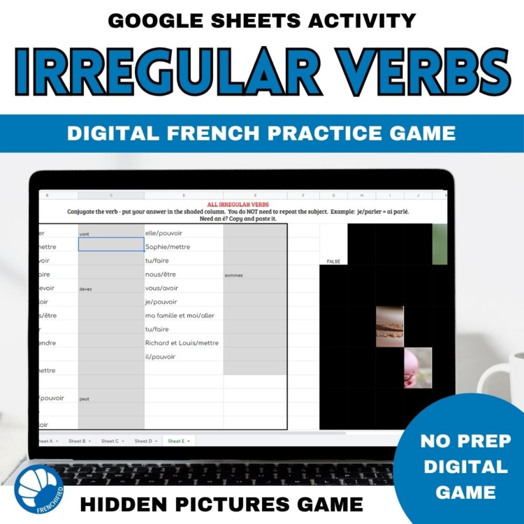 French Irregular Verb Conjugation Games | Present Tense Hidden Pictures
